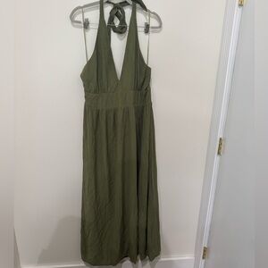 Abercrombie & Fitch Olive Green Backless Dress